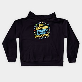 Gamer Theme "Big Brother Status Almost Unlocked" Funny Kids Hoodie